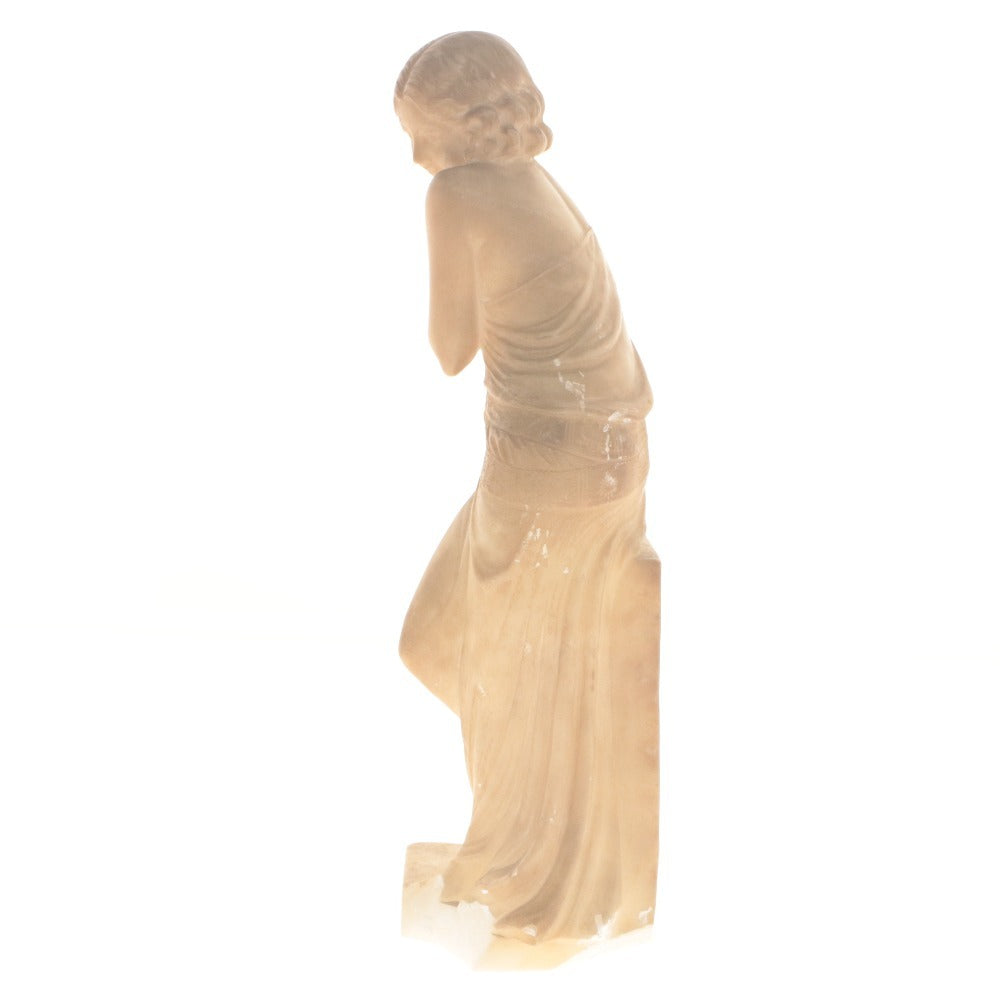 ■ Italian Marble Sculpture Beautiful Standing Statue Italian Objet Antique Collection With Wooden Box