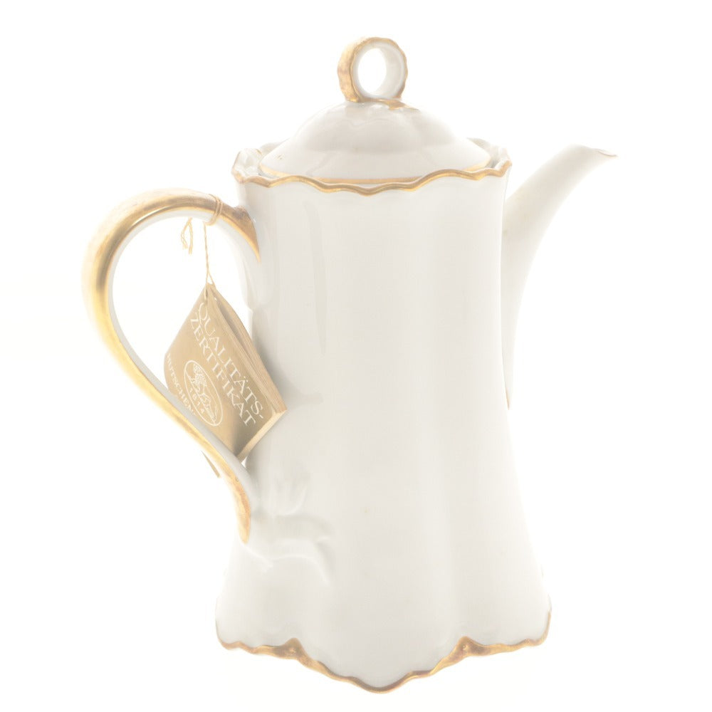 ■ Hutschenreuther フッチェンロイター コーヒーポット 白磁 洋食器 キッチン ポット 無地 ゴールド