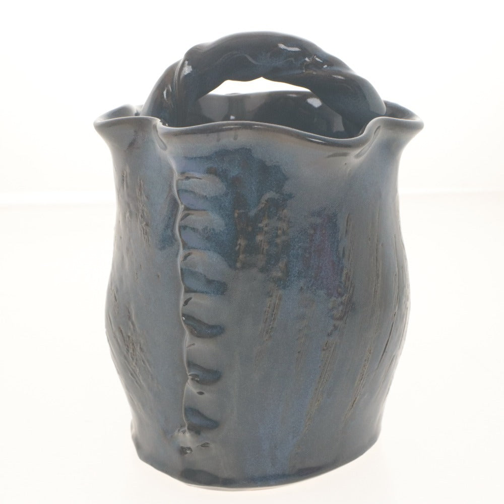 ■ 唐橋焼窯元 焼き物 陶磁器 フクロウ 花瓶 花器 花生 壺 フラワーベース 工芸品 オブジェ 置物 インテリア アンティーク