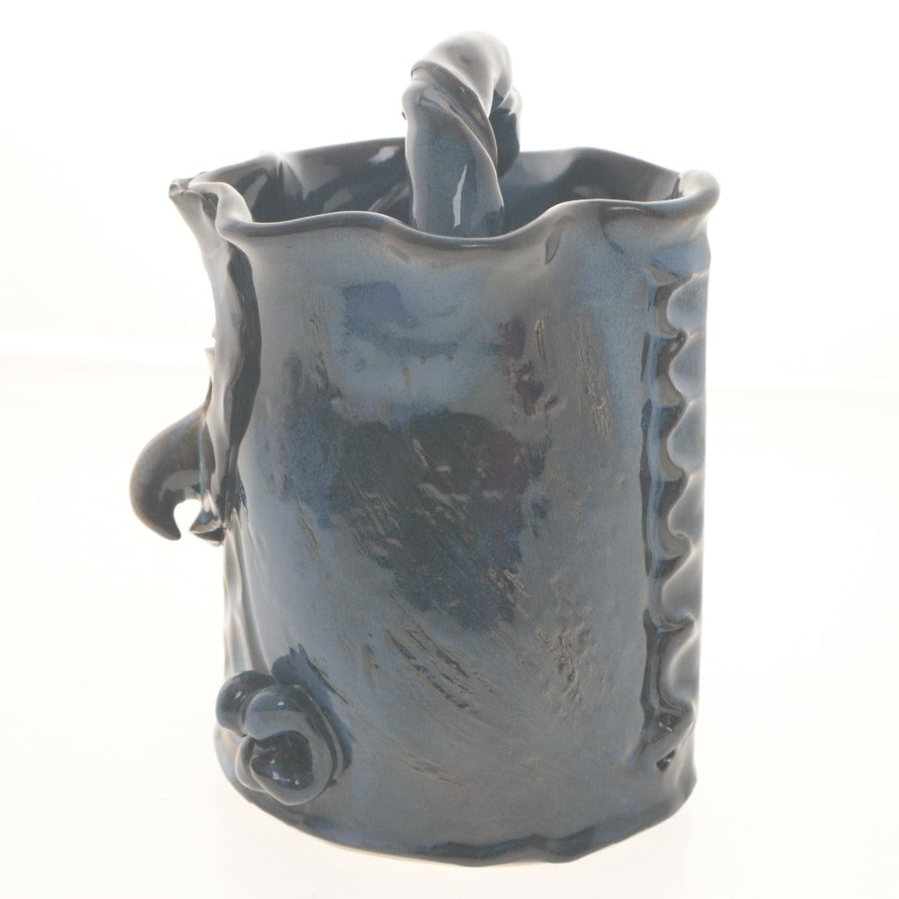 ■ 唐橋焼窯元 焼き物 陶磁器 フクロウ 花瓶 花器 花生 壺 フラワーベース 工芸品 オブジェ 置物 インテリア アンティーク