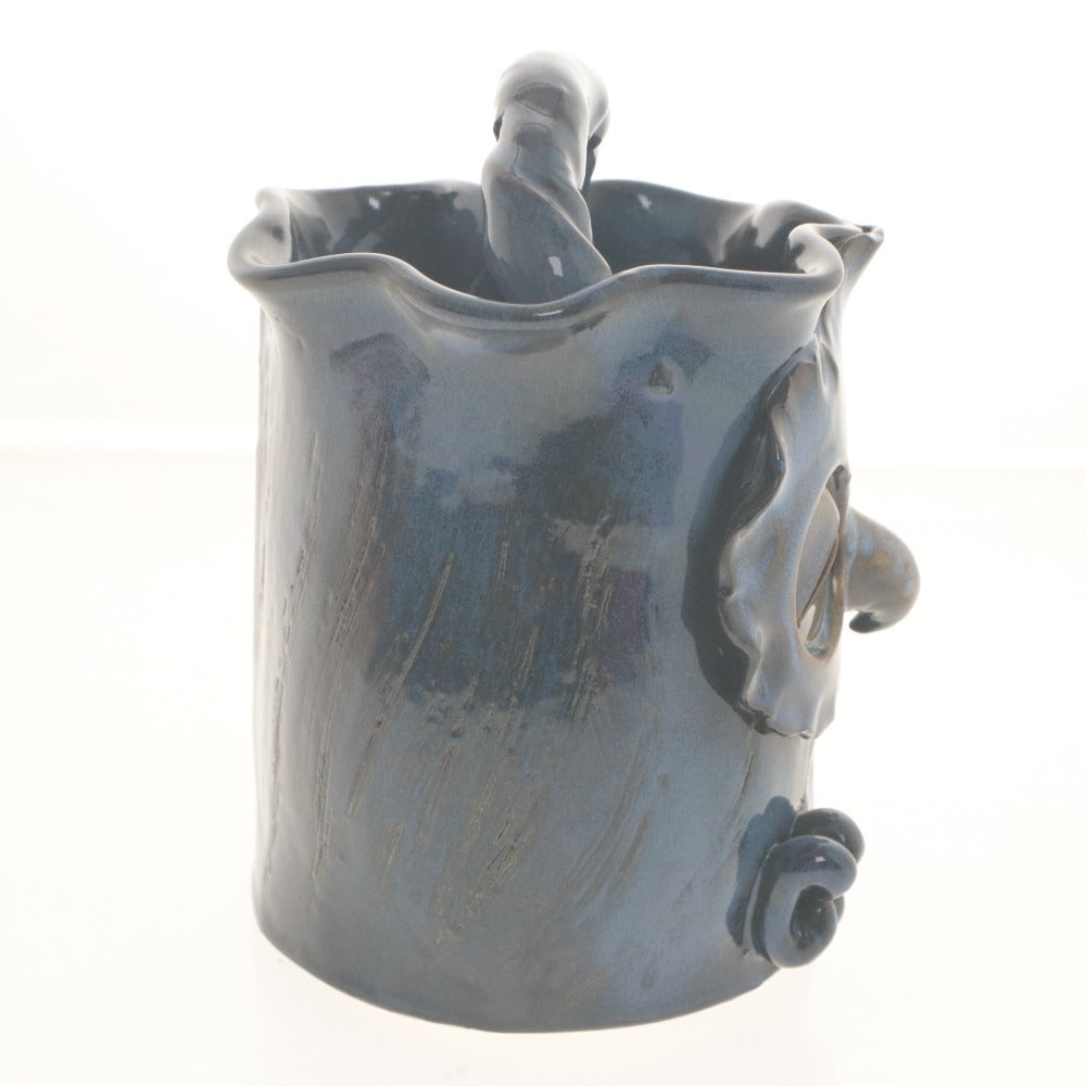 ■ 唐橋焼窯元 焼き物 陶磁器 フクロウ 花瓶 花器 花生 壺 フラワーベース 工芸品 オブジェ 置物 インテリア アンティーク
