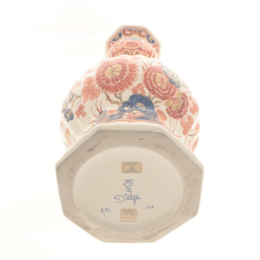 ■ Royal Delft ロイヤルデルフト 花瓶 1970年 H.Elshout 花器 花生 壺 フラワーベース 工芸品 オブジェ 置物 インテリア アンティーク
