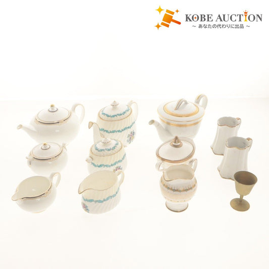 ■ Western Tableware Set of 12: Teapot, Sugar Pot, Creamer, etc. Western-Style Antique Tableware and Tea Utensils