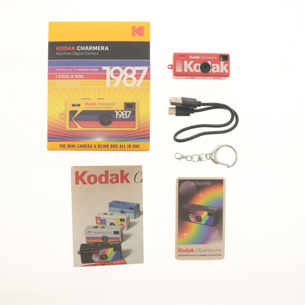 ■ KODAK Digital Camera KODAK CHARMERA Ultra-compact Chain Camera Retro Keychain Power Confirmed With Box and Accessories