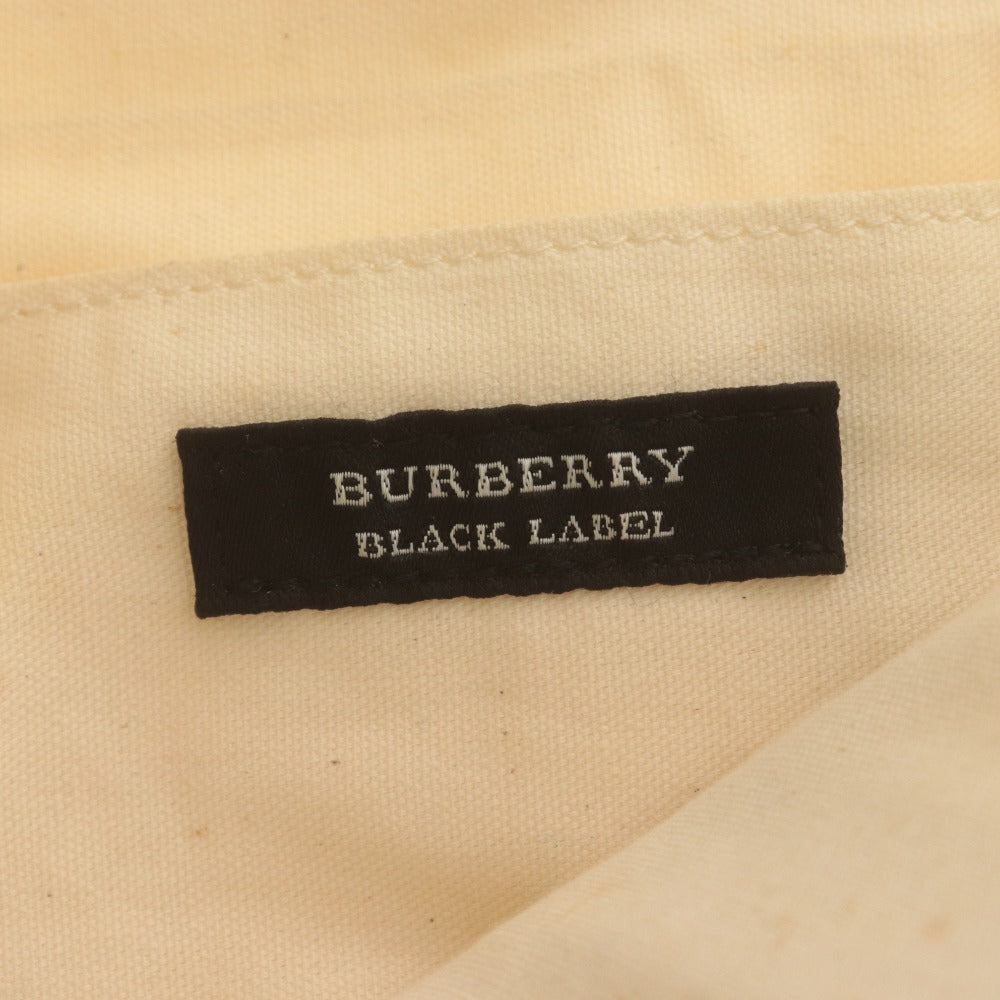 ■ BURBERRY BLACK LABEL バーバリーブラックレーベル トートバッグ ショルダーバッグ 鞄 キャンバス メンズ アイボリー系 ブルーグリーン