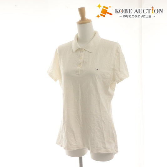 ■ TOMMY HILFIGER Polo Shirt Short Sleeve Top Logo Embroidery Women's Ivory