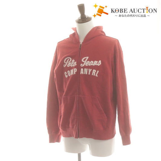 ■ POLO JEANS CO. Hoodie Long Sleeve Logo Patch Zip-Up Size 170 (Equivalent to Men's S, Women's M-L) Red