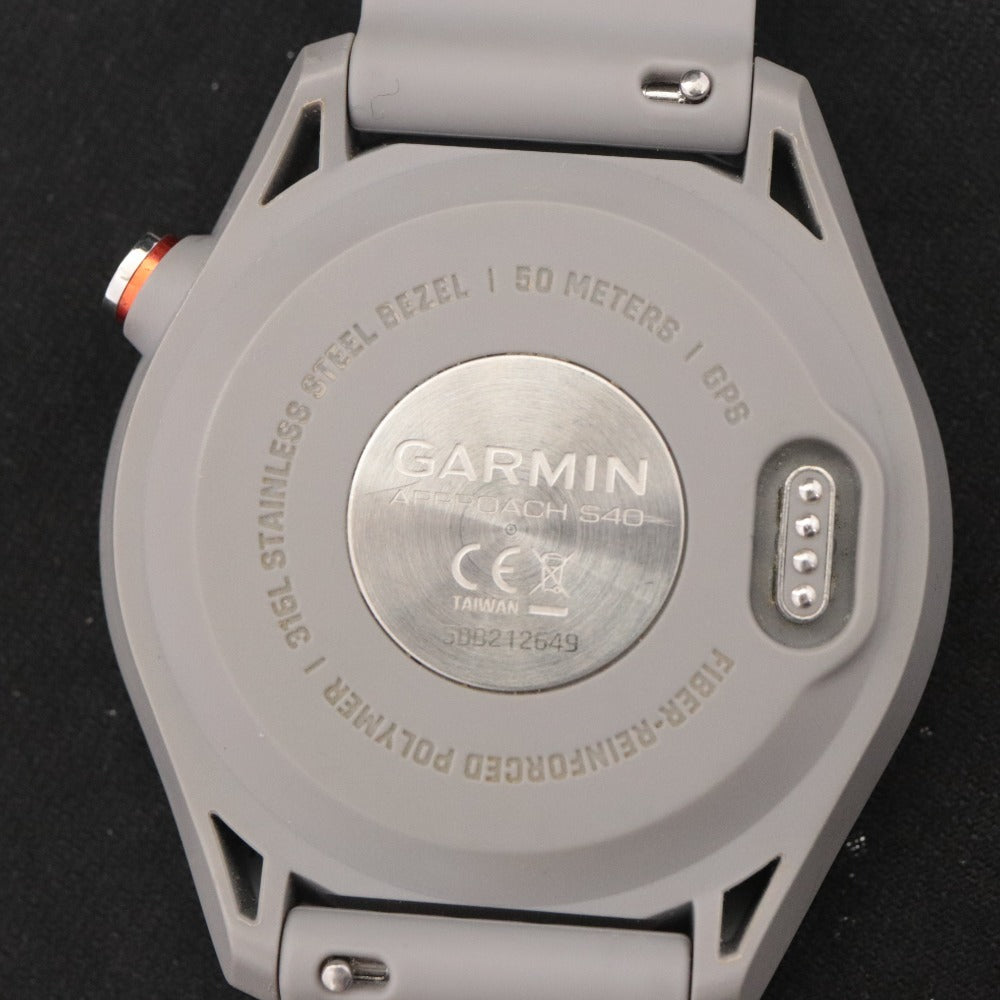 ■ GARMIN GPSゴルフウォッチ APPROACH S40 ヤーデージ グリーンビュー スマートウォッチ 腕時計 シルバー グレー 付属品付 動作確認済み