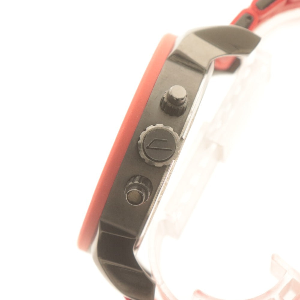 ■ DIEZEL ディーゼル 腕時計 Mr. Daddy 2.0 DZ-7370 TIME4 クロノグラフ レッド ガンメタル 防水 メンズ 付属品付 電池切れ 動作未確認