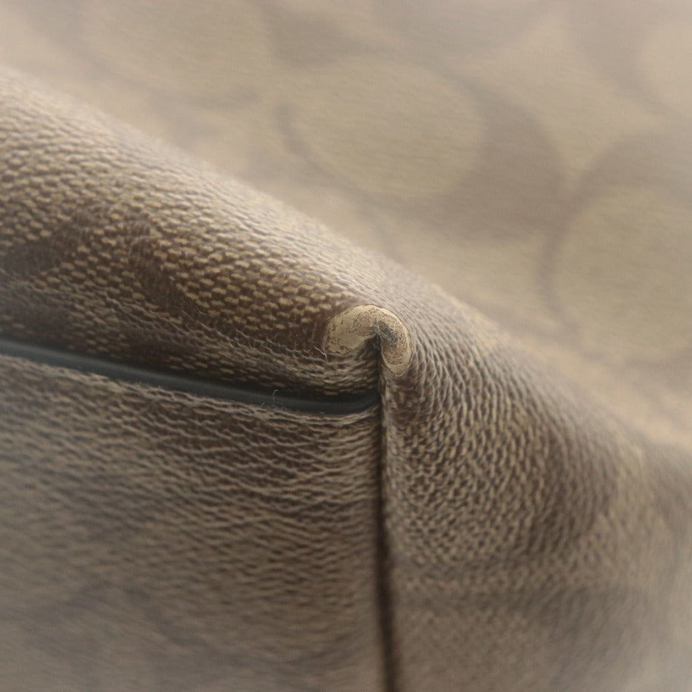 ■ COACH コーチ トートバッグ ハンドバッグ 鞄 ヴァーシティ ストライプ シグネチャー ジップ レディース ブラウン系