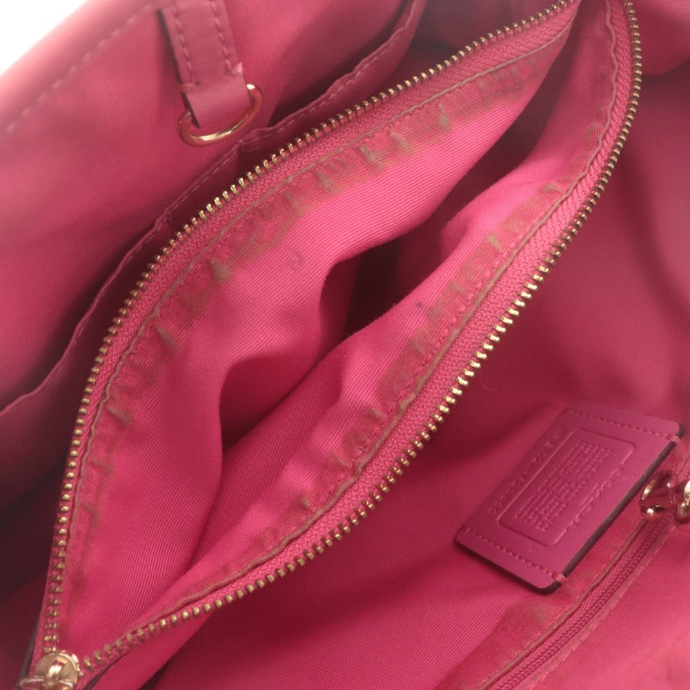 ■ COACH コーチ トートバッグ ハンドバッグ F23855 鞄 シグネチャー レディース ダークブラウン ピンク