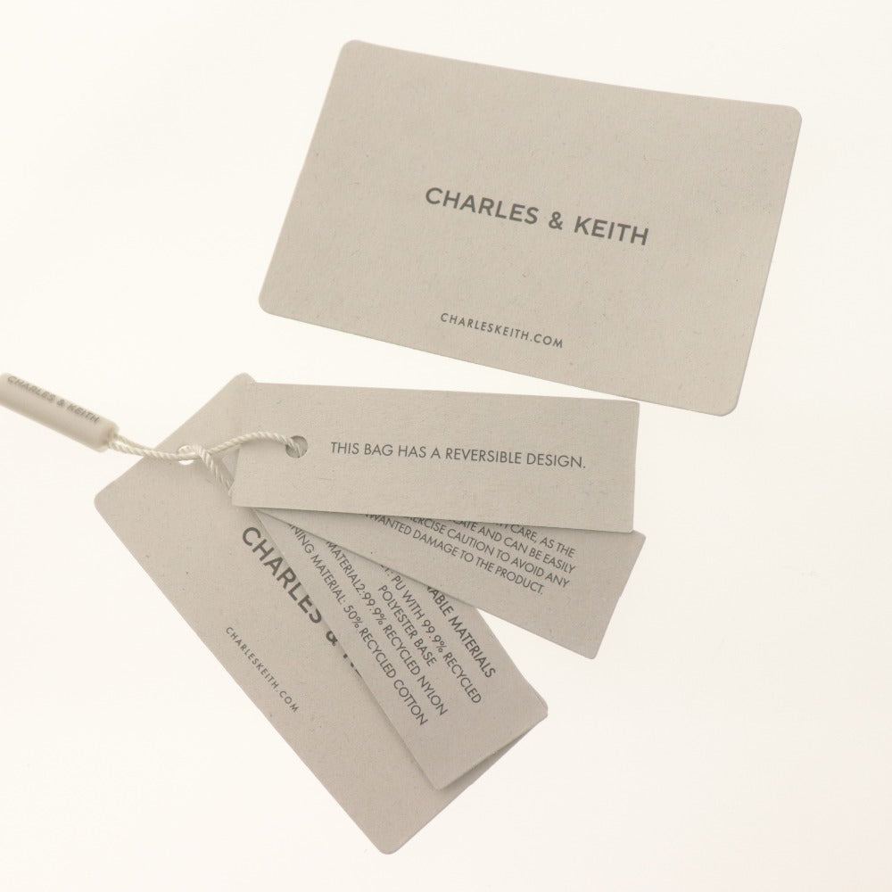 ■ CHARLES ＆ KEITH チャールズ＆キース トートバッグ ショルダーバッグ 鞄 リバーシブル レディース XL グレー系 付属品付き 未使用