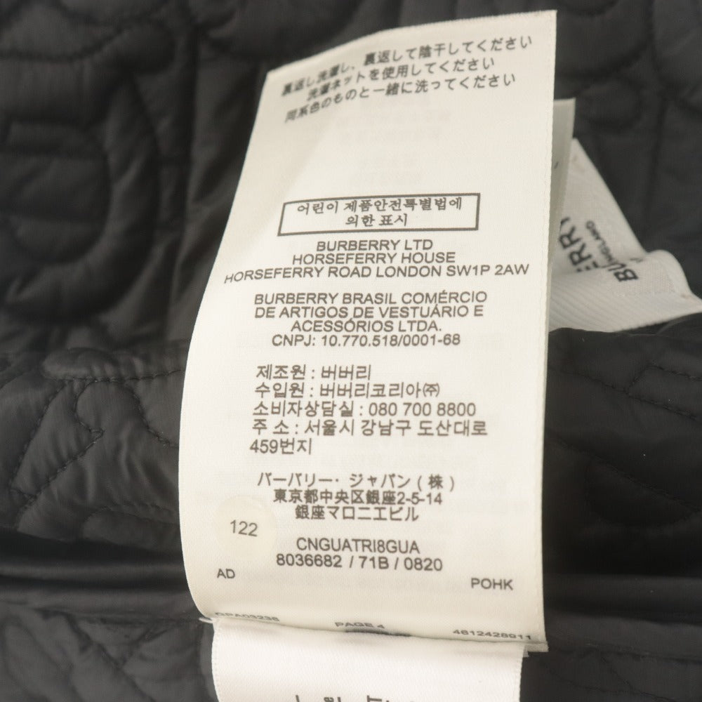 ■ BURBERRY バーバリー キルティングジャケット 長袖 アウター TBモノグラム レディース ジュニア 12Y/152cm 黒 ブラック 等 未使用