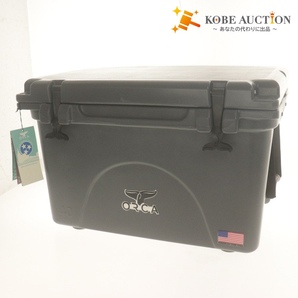 ■ オルカ クーラーボックス ORCA COOLER 40QT 全長65cm アウトドア ファミリーキャンプ BBQ 保冷器具 タグ,付属品付き