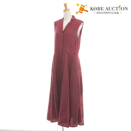 ■ Sa-Rah Dress, Top, Bottoms, Sleeveless, Button-down, Solid Color, Women's, Reddish/Red-Brown Tone