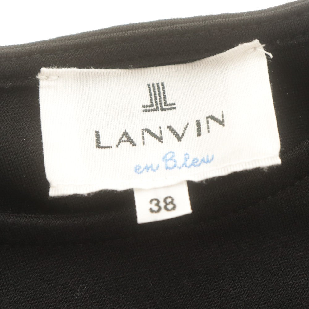 ■ ランバンオンブルー LANVIN en Bleu カットソー 半袖 トップス 日本製 ドロップショルダー レディース 38(M相当）ブラック