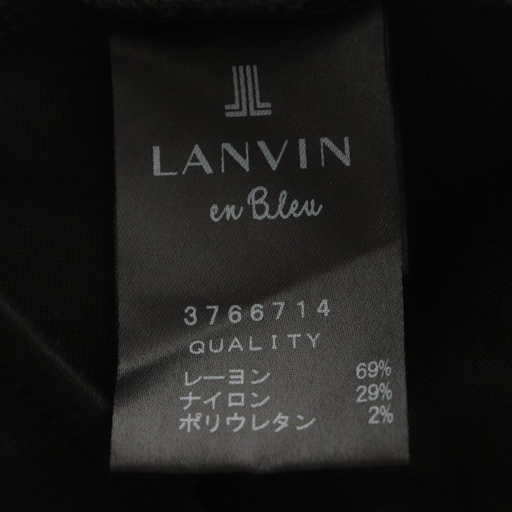 ■ ランバンオンブルー LANVIN en Bleu カットソー 半袖 トップス 日本製 ドロップショルダー レディース 38(M相当）ブラック