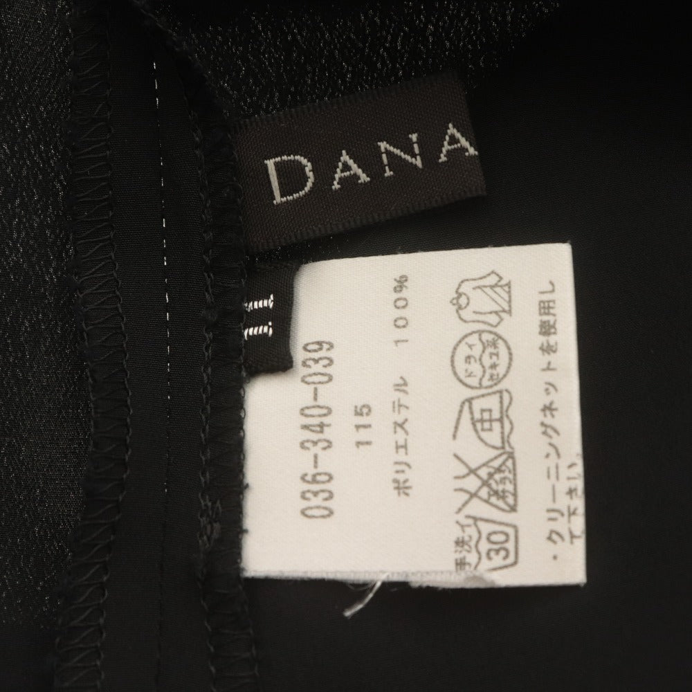 ■ ダナパリ DANA PARIS カットソー チュニック 七分袖 トップス 日本製 ボウタイ レディース 11(L相当）ブラック