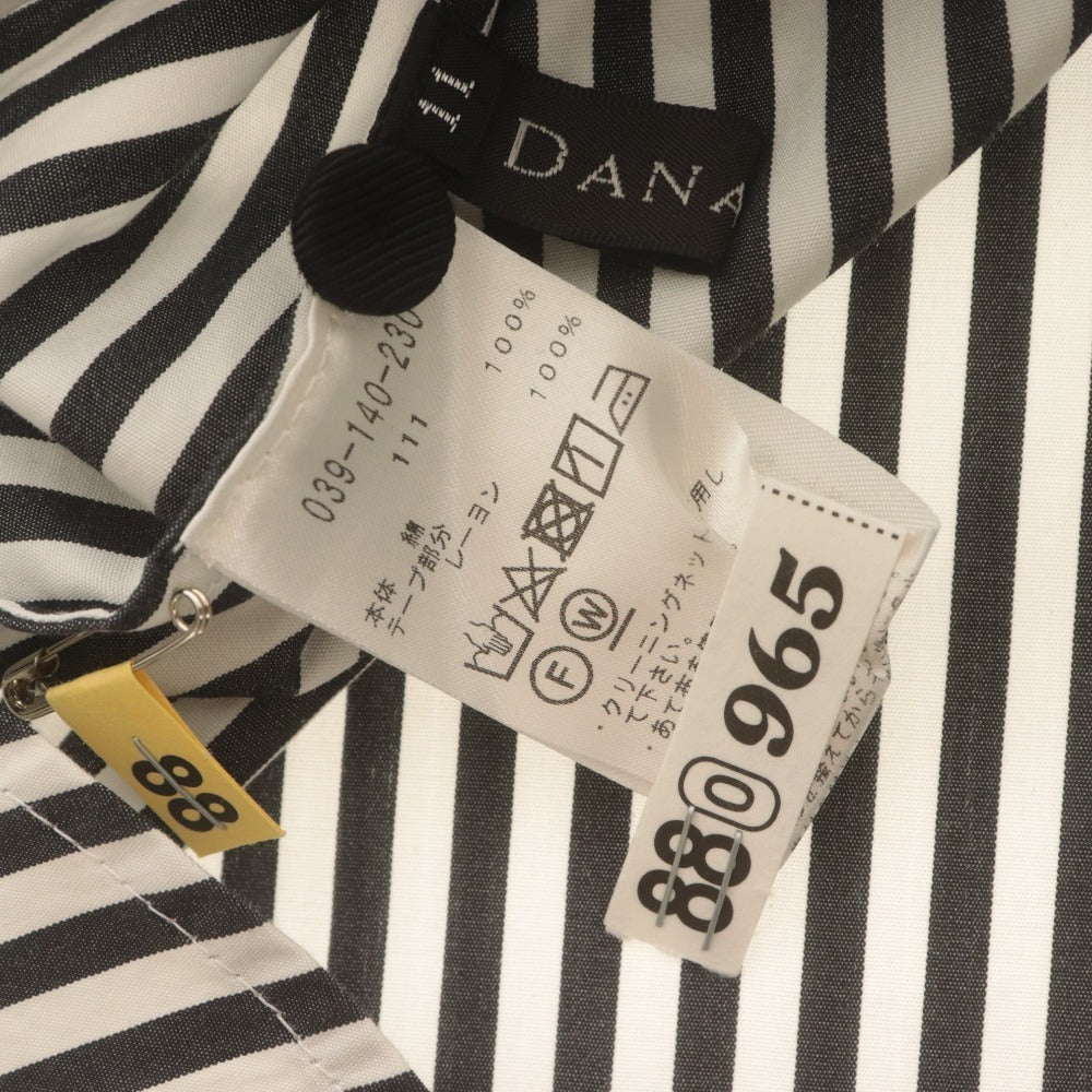 ■ DANA PARIS Shirt Tunic Long-Sleeve Top Striped Skipper Women's 11 (Equivalent to L) White Black Tones