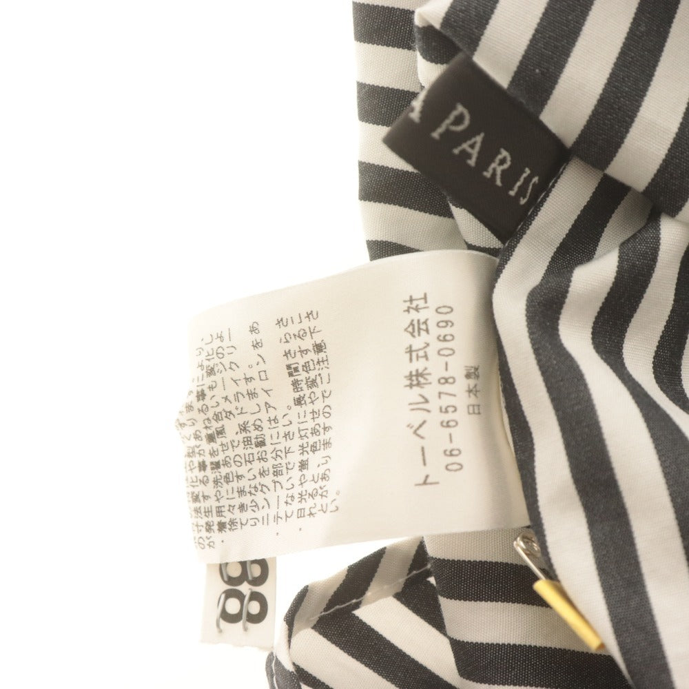 ■ DANA PARIS Shirt Tunic Long-Sleeve Top Striped Skipper Women's 11 (Equivalent to L) White Black Tones