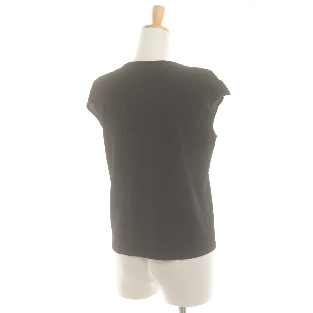 ■ Leilian Cut-and-Sewn French Sleeve Top, Made in Japan, Lace, Women's Size 11 (Equivalent to L), Black