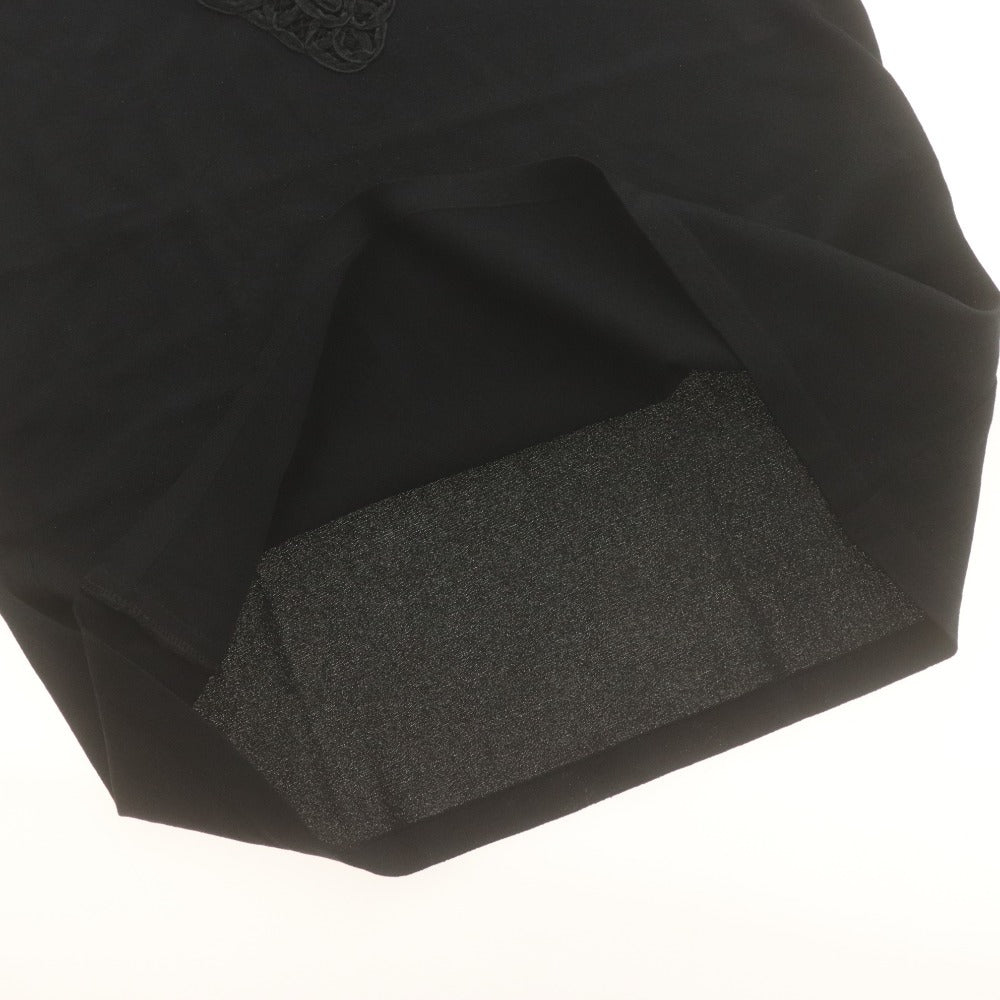 ■ Leilian Cut-and-Sewn French Sleeve Top, Made in Japan, Lace, Women's Size 11 (Equivalent to L), Black