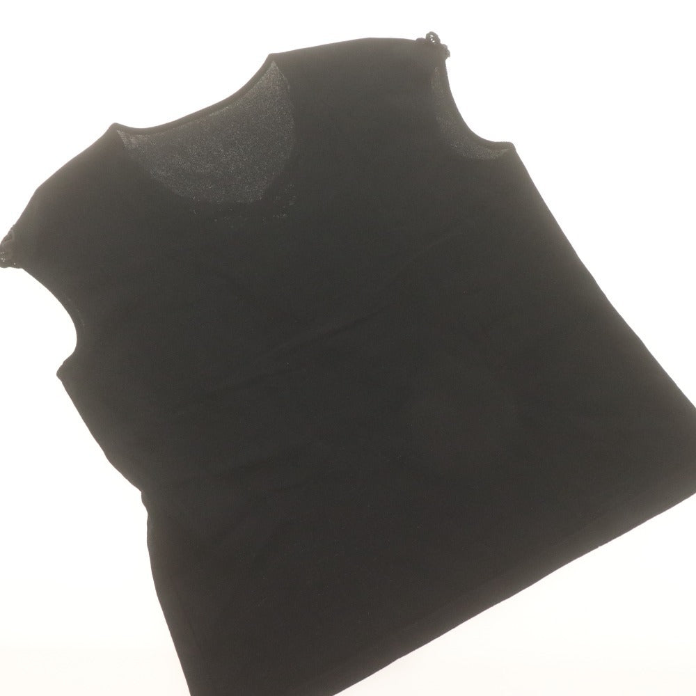 ■ Leilian Cut-and-Sewn French Sleeve Top, Made in Japan, Lace, Women's Size 11 (Equivalent to L), Black