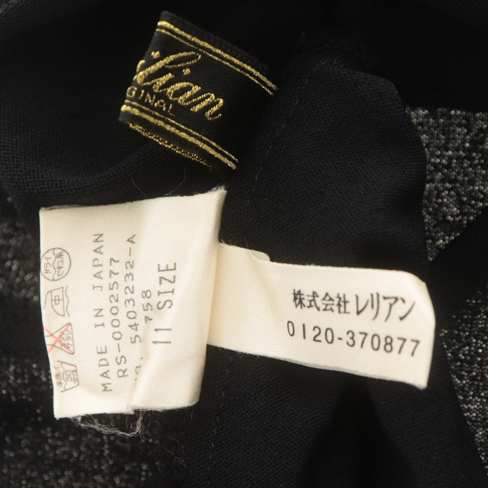 ■ Leilian Cut-and-Sewn French Sleeve Top, Made in Japan, Lace, Women's Size 11 (Equivalent to L), Black