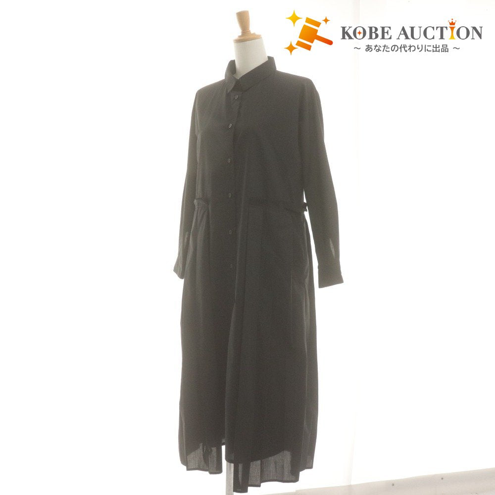 ■ レイビームス Ray BEAMS シャツワンピース 長袖 トップス ボトムス プリーツ レディース ブラック