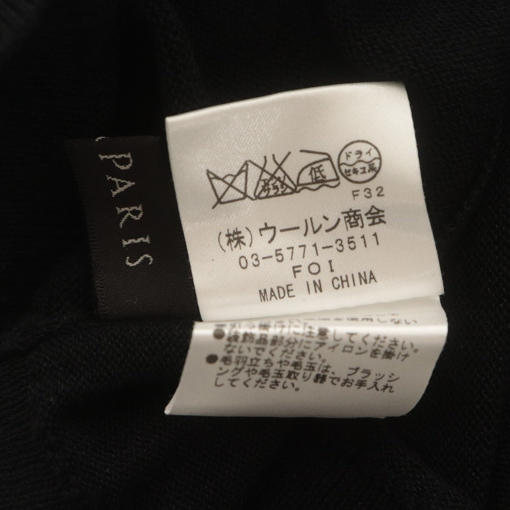 ■ ダナパリ DANAPARIS ニットトップス 半袖 花 薄手 レディース 40 (L相当）ブラック