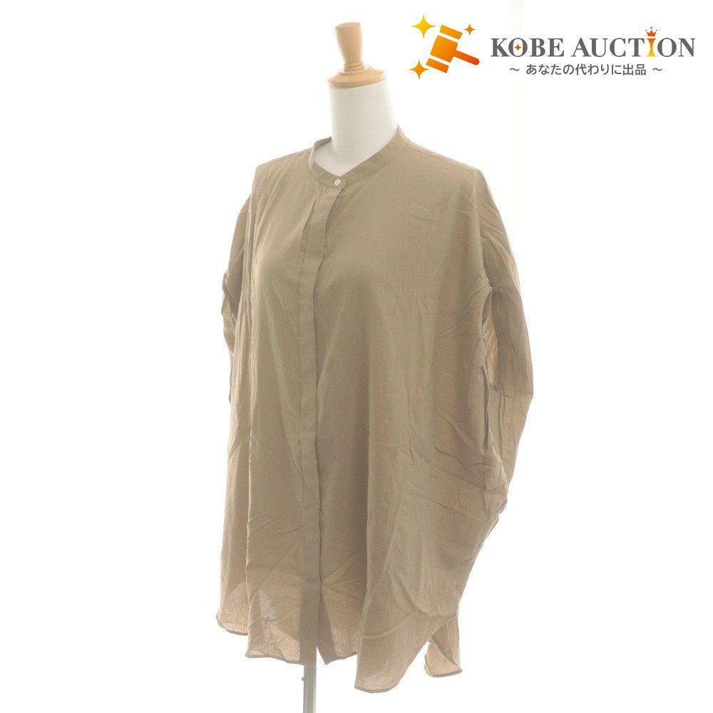 ■ SLOBE IENA Shirt Blouse Sleeveless Top Band Collar Women's Beige Tones