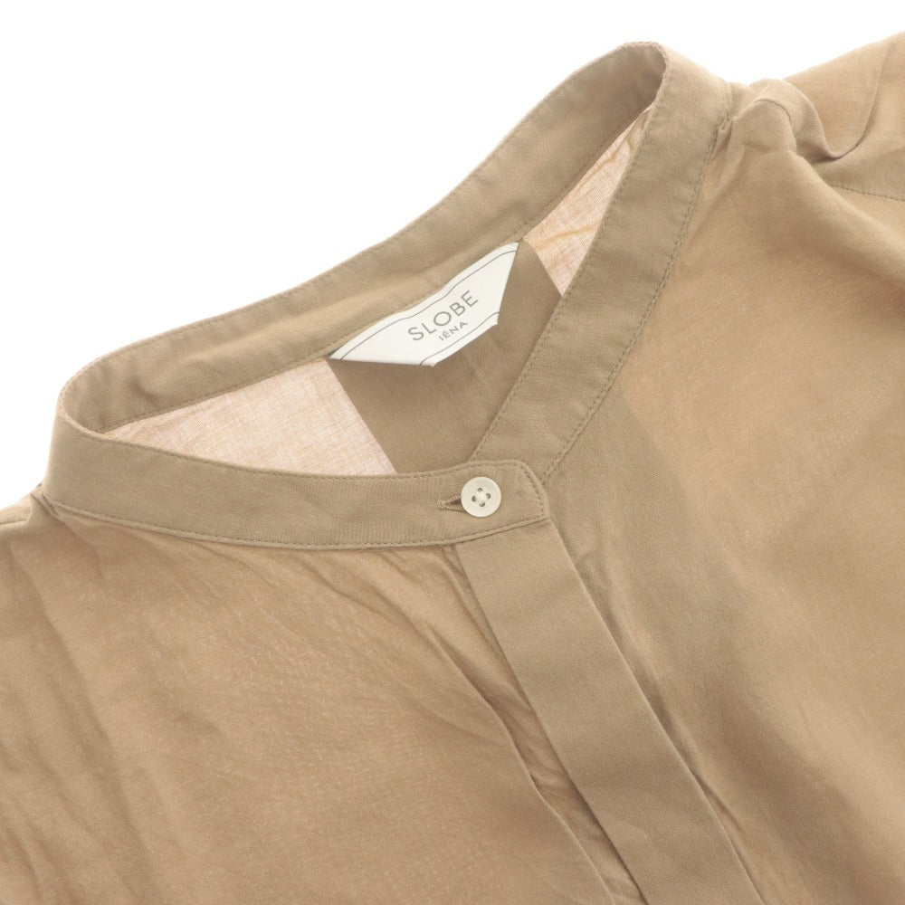 ■ SLOBE IENA Shirt Blouse Sleeveless Top Band Collar Women's Beige Tones