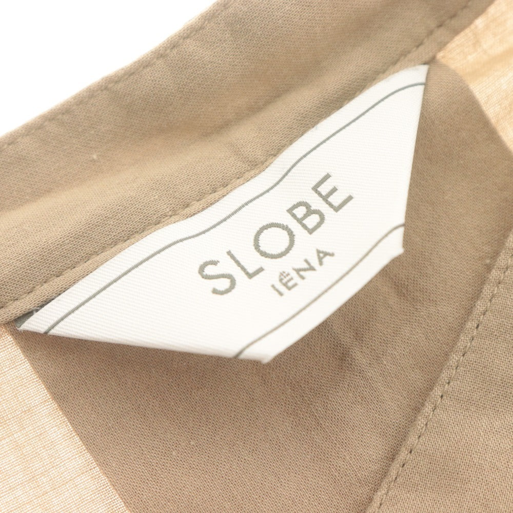 ■ SLOBE IENA Shirt Blouse Sleeveless Top Band Collar Women's Beige Tones