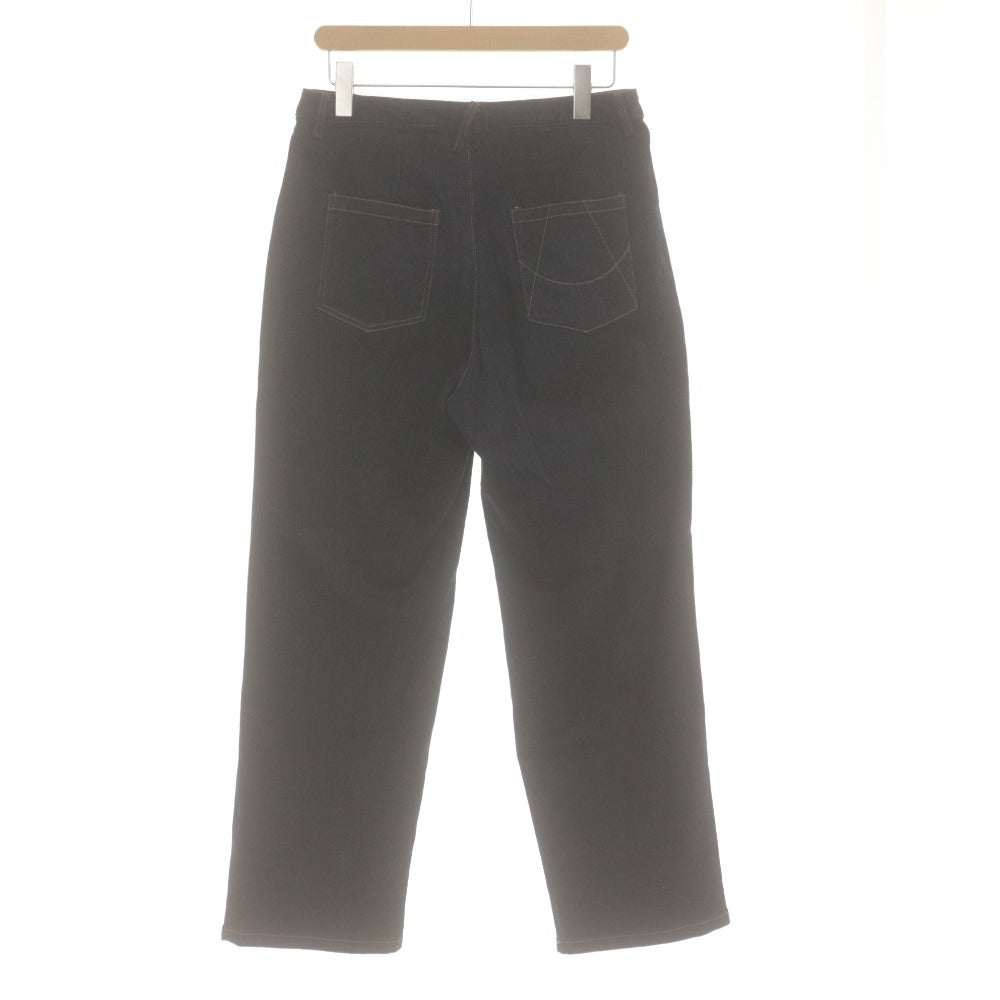 ■ ユニ yuni デニムパンツ ボトムス テーパード タック レディース M インディゴ