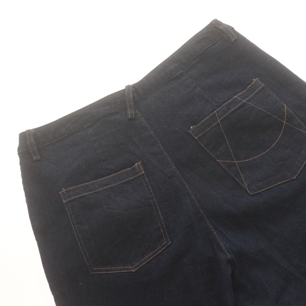 ■ ユニ yuni デニムパンツ ボトムス テーパード タック レディース M インディゴ