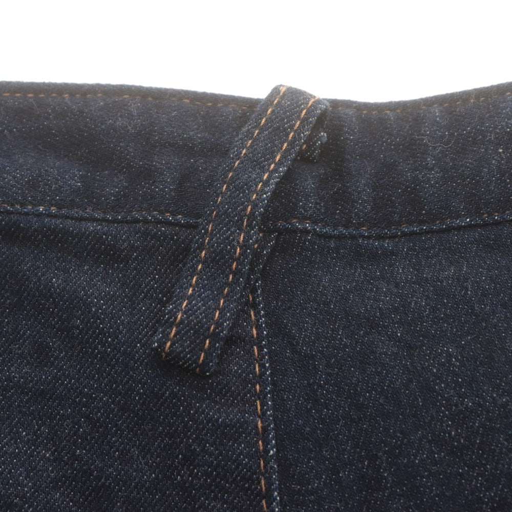 ■ ユニ yuni デニムパンツ ボトムス テーパード タック レディース M インディゴ