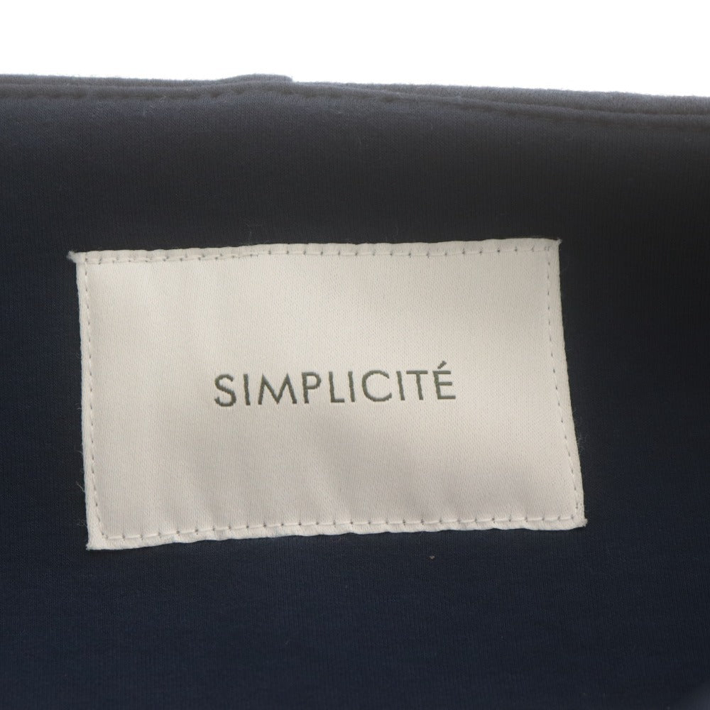 ■ シンプリシテェ Simplicite ロングコート アウター ノーカラー レディース ネイビー