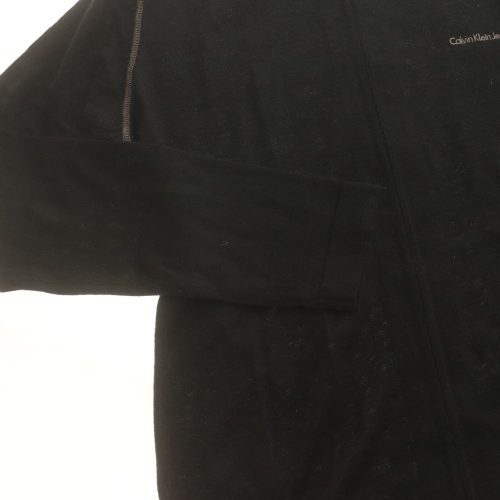■ カルバンクラインジーンズ Calvin Klein Jeans ジップアップニットジャケット 長袖 トップス ハイネック メンズ XL ブラック