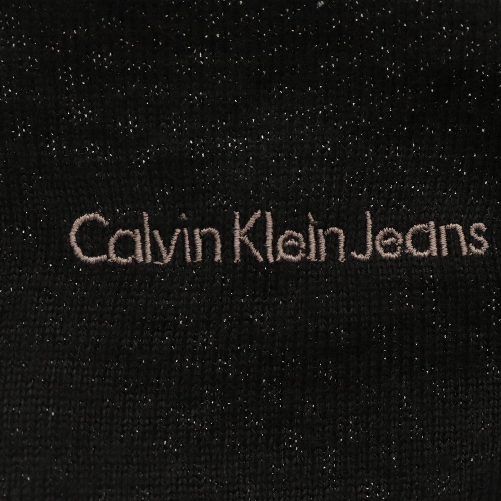 ■ カルバンクラインジーンズ Calvin Klein Jeans ジップアップニットジャケット 長袖 トップス ハイネック メンズ XL ブラック