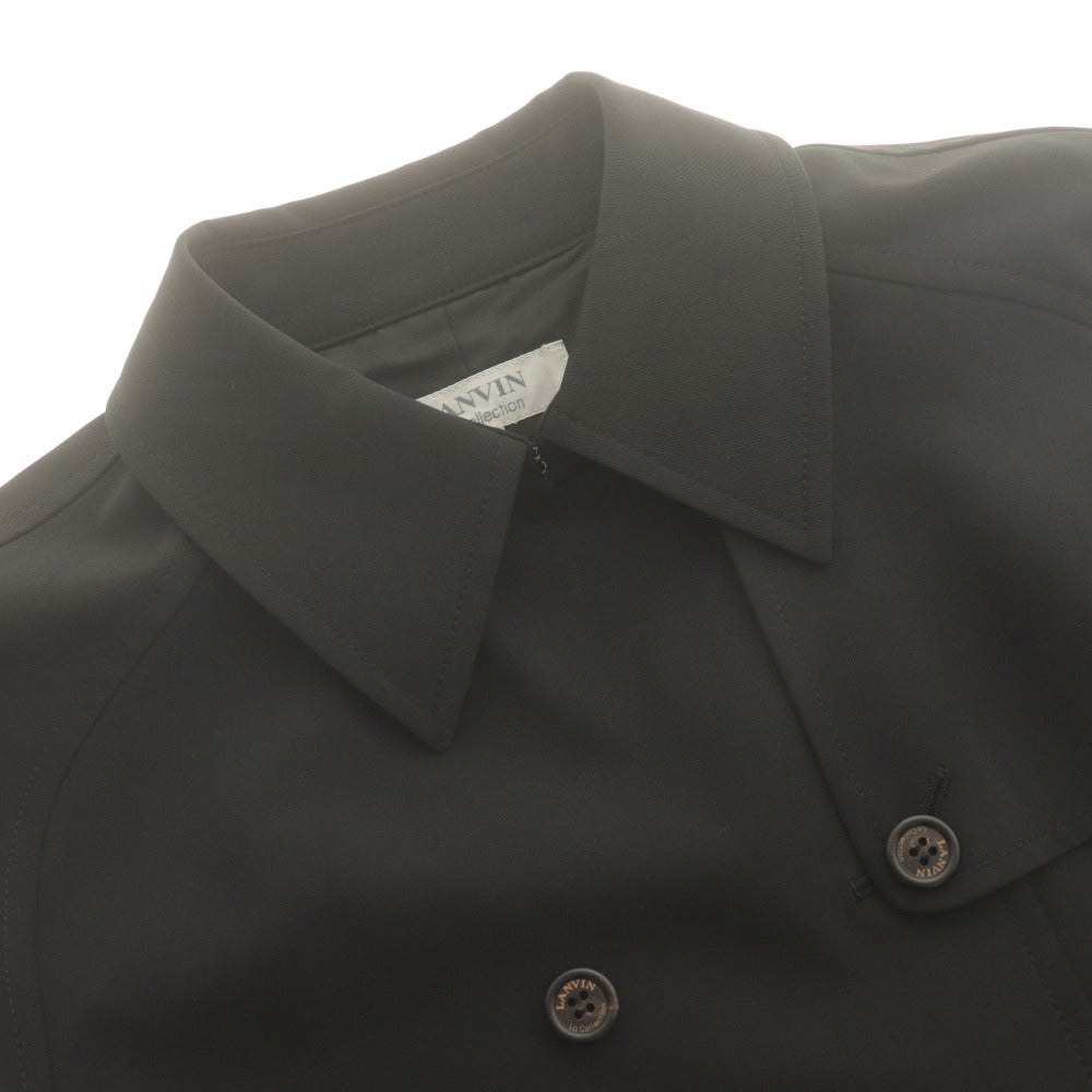 ■ ランバンコレクション LANVIN COLLECTION トレンチコート ロング アウター 日本製 レディース 38 ブラック