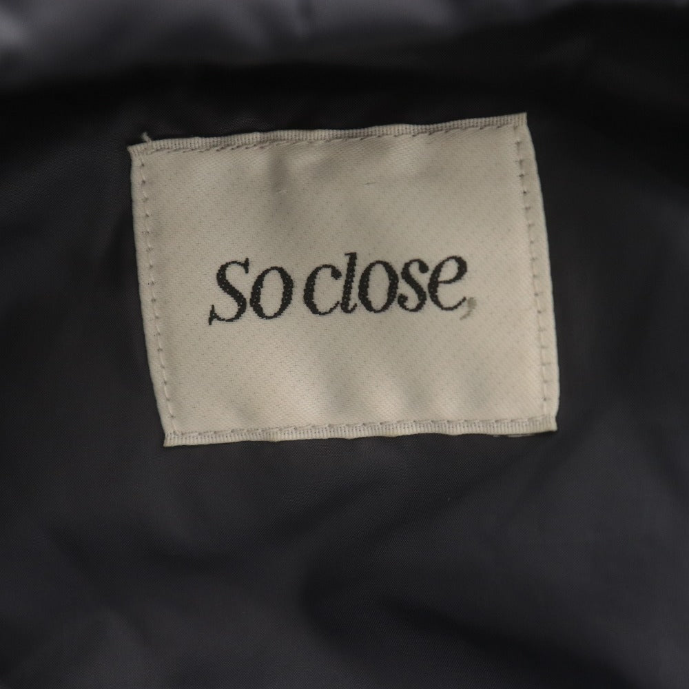 ■ ソークロース SoClose ダウンジャケット アウター コート フード ダブルボタン レディース L ダークネイビー