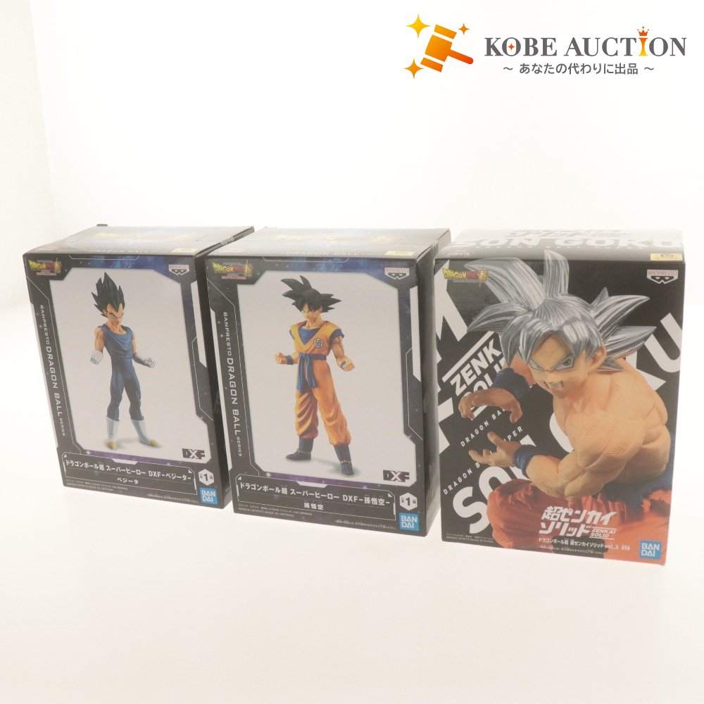 ■ Dragon Ball Super Figures Super Hero DXF Son Goku Vegeta Super Saiyan Evolution Solid 3-Piece Set Bulk Sale Unused Unopened