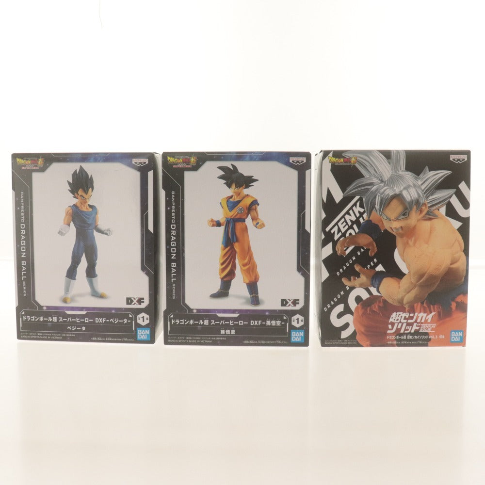 ■ Dragon Ball Super Figures Super Hero DXF Son Goku Vegeta Super Saiyan Evolution Solid 3-Piece Set Bulk Sale Unused Unopened