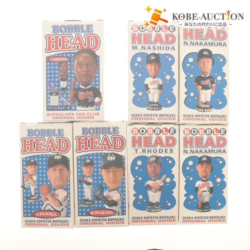 ■ 大阪近鉄バファローズ ボブルヘッド 人形 7点セット まとめ売り フィギュア 首振り プロ野球 箱付き