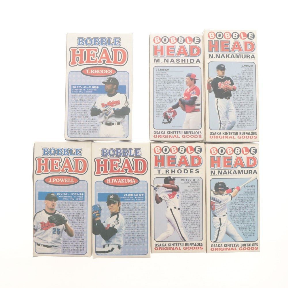 ■ 大阪近鉄バファローズ ボブルヘッド 人形 7点セット まとめ売り フィギュア 首振り プロ野球 箱付き