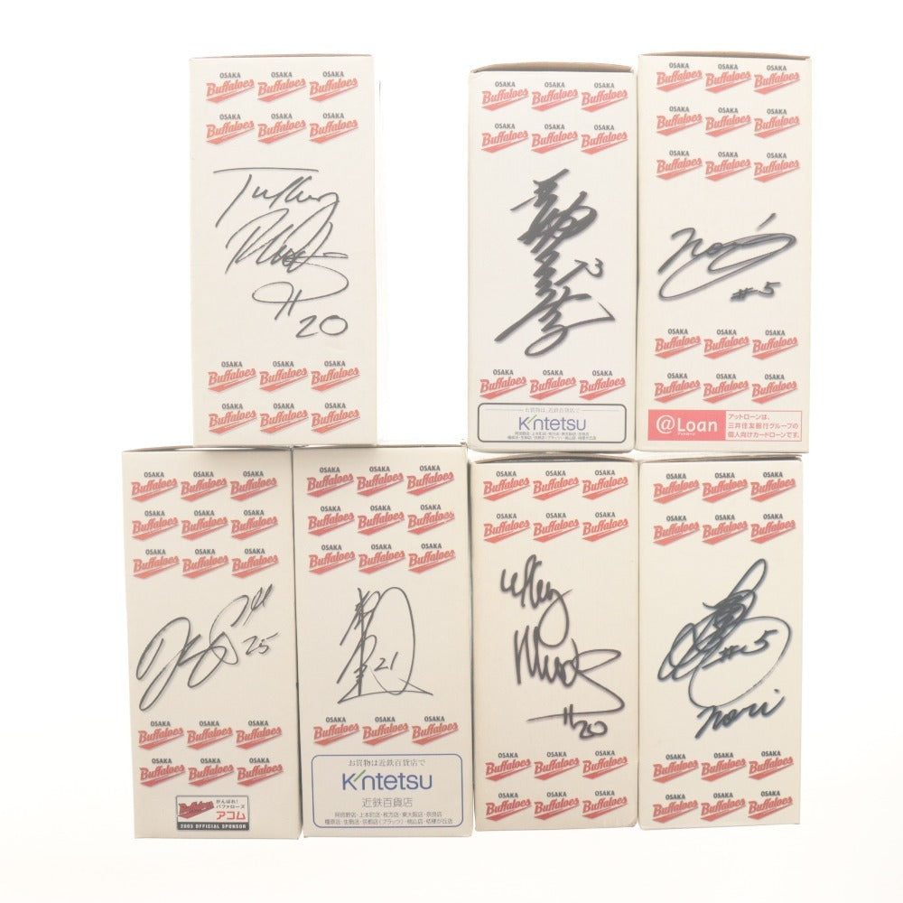 ■ 大阪近鉄バファローズ ボブルヘッド 人形 7点セット まとめ売り フィギュア 首振り プロ野球 箱付き