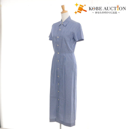 ■ J.PRESS Dress Tops Bottoms Long Button Striped Pocket Women's M Blue Tone