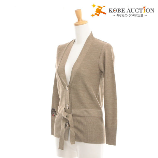 ■ VAN Jacket VAN Jacket Cardigan Outerwear Plain Long Sleeve Button Sleeve Embroidery Women's M Beige