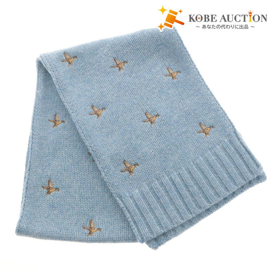 ■ Polo Ralph Lauren Muffler, Fashion Accessories, Cold Weather Gear, Wool, Embroidered, Bird, Women's, Blue, Unused