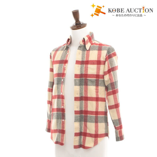 ■ VAN Jacket VANヂャケット シャツ トップス 襟 ボタン 長袖 チェック柄 胸ポケット メンズ M レッド系